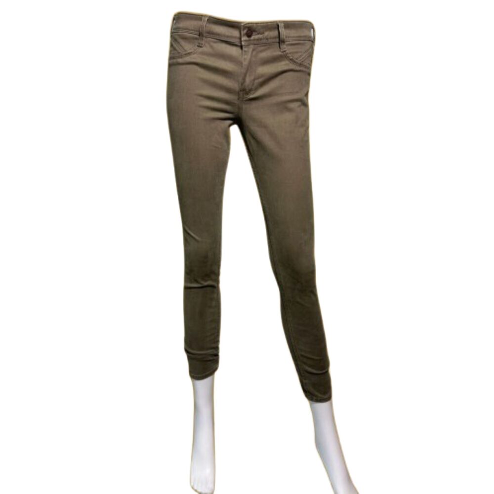 Hollister Army Olive Green High Rise Super Skinny Jegging Jeans Pants size 5